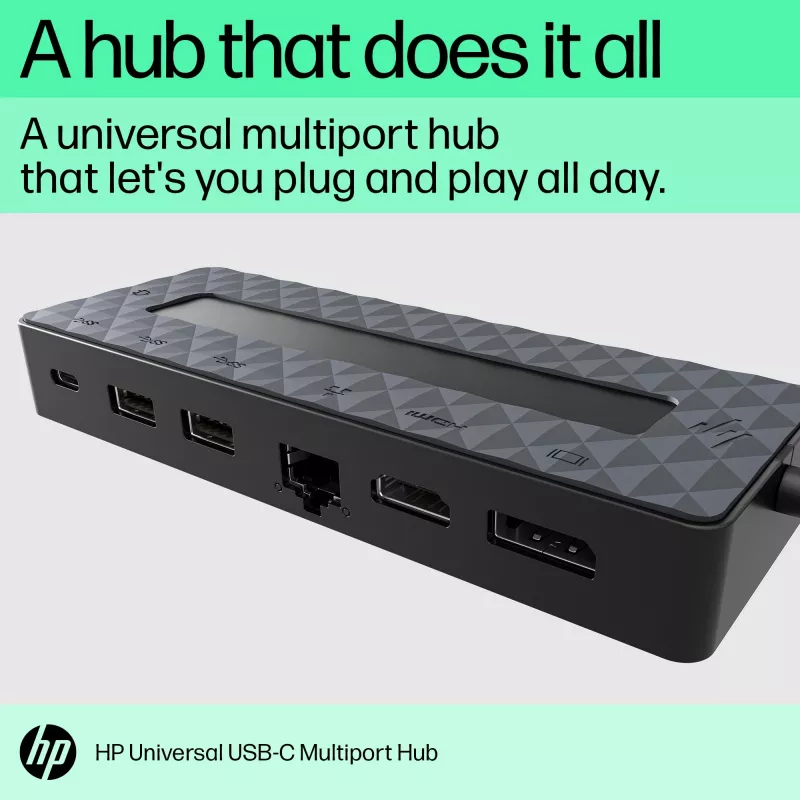 HP Universal USB-C Multiport Hub USB 3.2 Gen 1 Type-C juoda