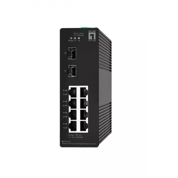 LevelOne Hilbert 10 prievadų pramoninis gigabitas Smart Lite Switch, 8x RJ45, 2x SFP