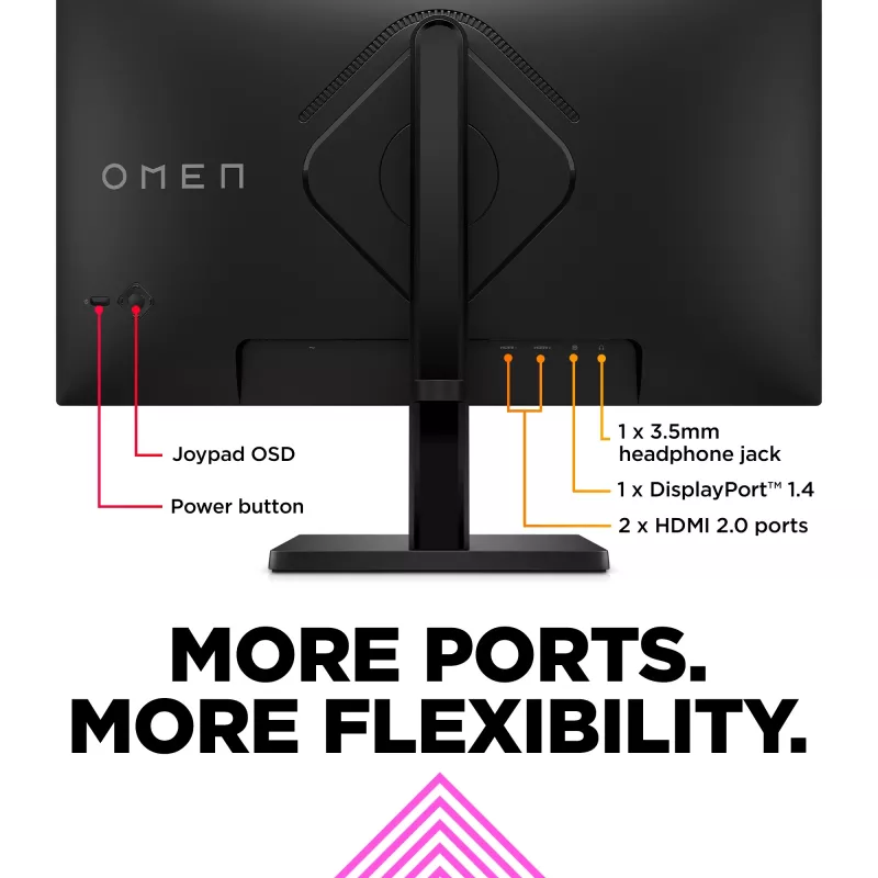 OMEN by HP 23,8 col. FHD 165Hz žaidimų monitorius – OMEN 24, 60,5 cm (23,8 col.), 1920 x 1080 pikselių, Full HD, LCD, 1 ms, juoda