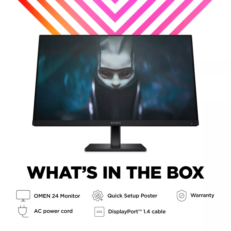 OMEN by HP 23,8 col. FHD 165Hz žaidimų monitorius – OMEN 24, 60,5 cm (23,8 col.), 1920 x 1080 pikselių, Full HD, LCD, 1 ms, juoda
