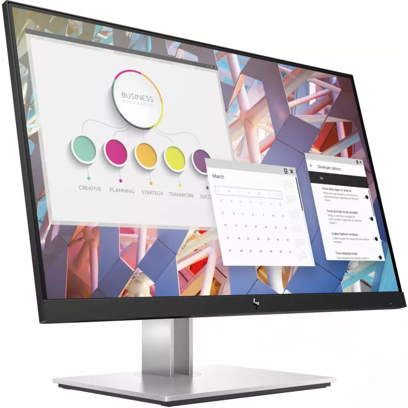 HP E-Series E24 G4 FHD Monitorius, 60,5 cm (23,8 colio), 1920 x 1080 pikselių, Full HD, LCD, 5 ms, juoda