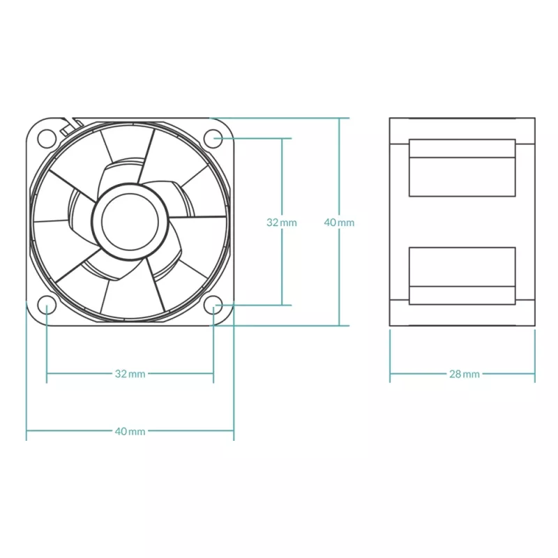 ARCTIC S4028-6K - 40 mm serverio ventiliatorius, Ventiliatorius, 4 cm, 250 RPM, 6000 RPM, 12,06 m³/h, Juoda