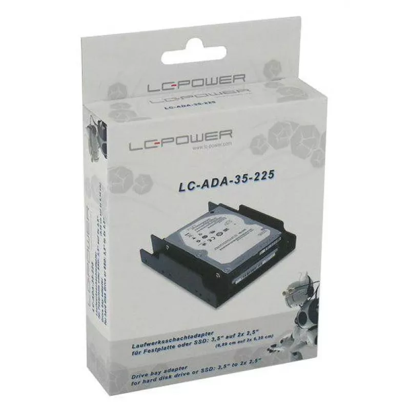 LC-POWER HDD adapteris 2x 2,5 col. į 3,5 col., juodas - Lc-d-35-225