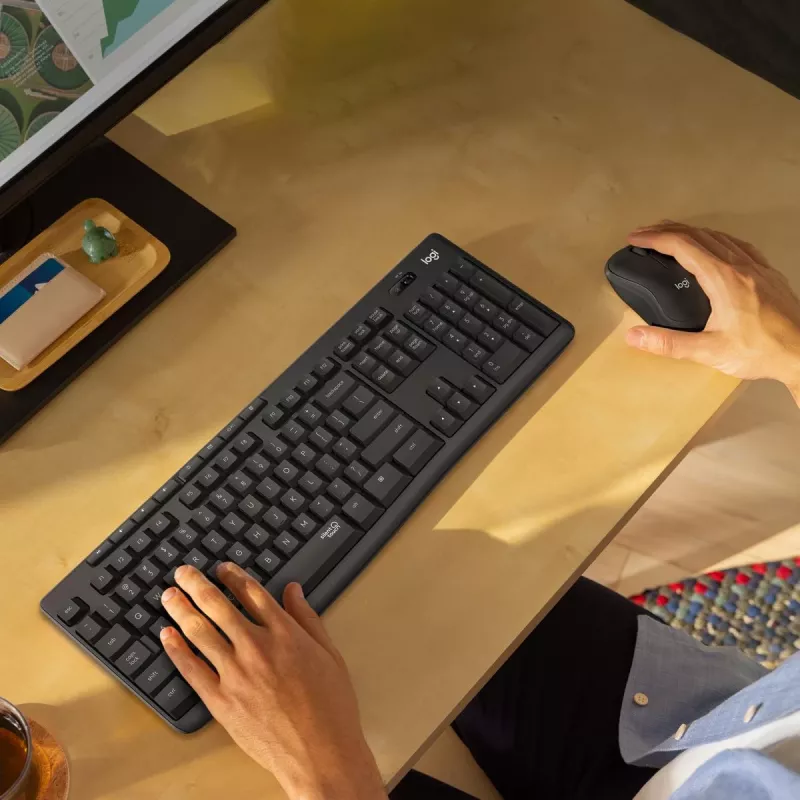 LOGITECH MK295 tylus belaidis klaviatūros ir pelės rinkinys - grafitas - Qwertz Šveicarija/Liuksemburgas