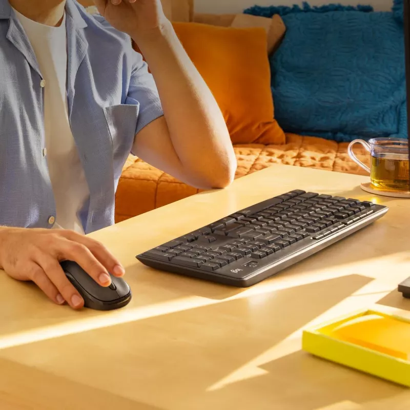 LOGITECH MK295 tylus belaidis klaviatūros ir pelės rinkinys - grafitas - Qwertz Šveicarija/Liuksemburgas