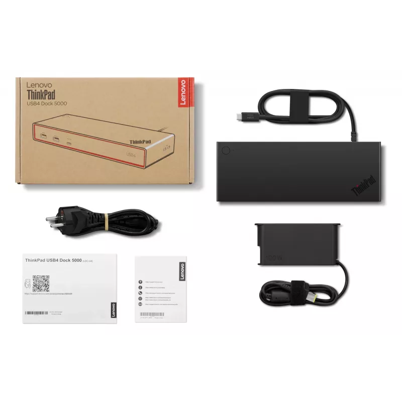 Lenovo ThinkPad USB4 Dock 5000 Laidinė Thunderbolt 4 Juoda