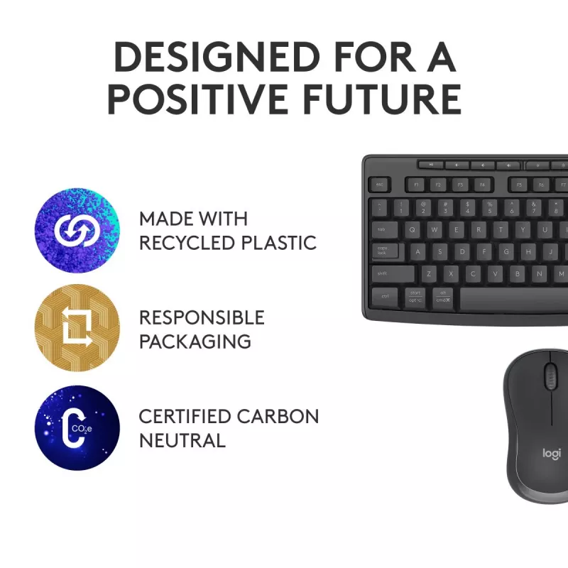 Logitech MK370 Combo for Business pilno dydžio belaidė klaviatūra ir pelė