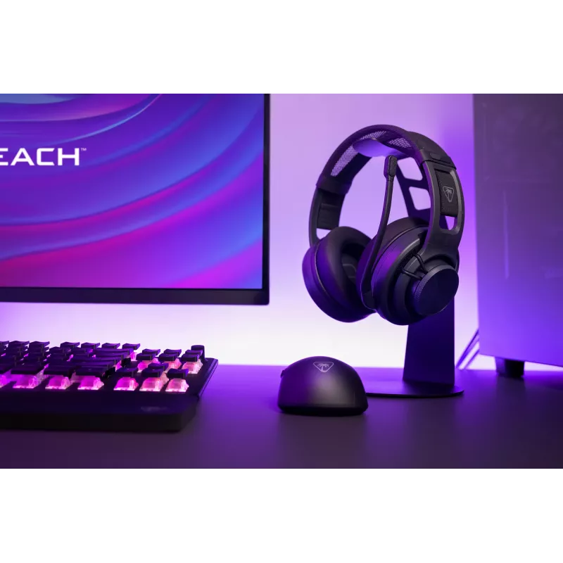 Turtle Beach Atlas Air belaidės atviros konstrukcijos ausinės kompiuteriniams žaidimams su 24 bitų aukštos kokybės garsu, transliacijų klasės mikrofonu, plūduriuojančiu ausies kaušeliu, atminties putų pagalvėlėmis ir Bluetooth ryšiu, skirtos kompiuteriui