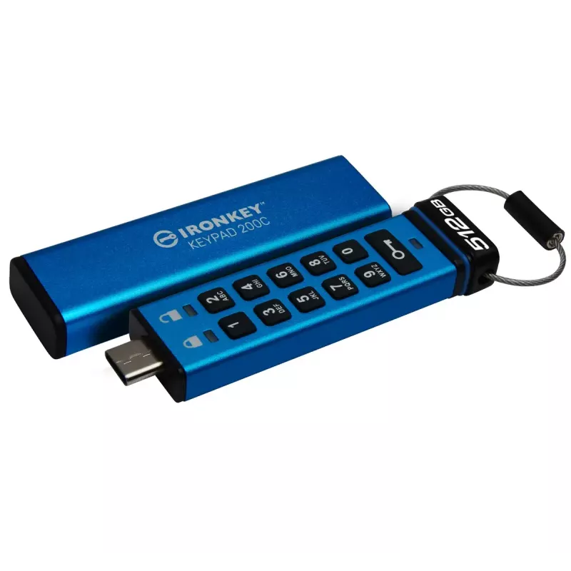 Kingston Technology IronKey 512GB USB-C Keypad 200C, FIPS 140-3 Lvl 3 AES-256