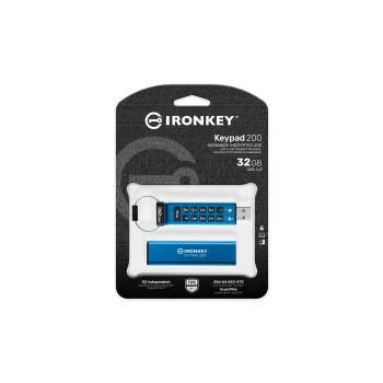Kingston Technology IronKey 32GB Keypad 200, FIPS 140-3 Lvl 3 AES-256 aparatūrinis šifravimas