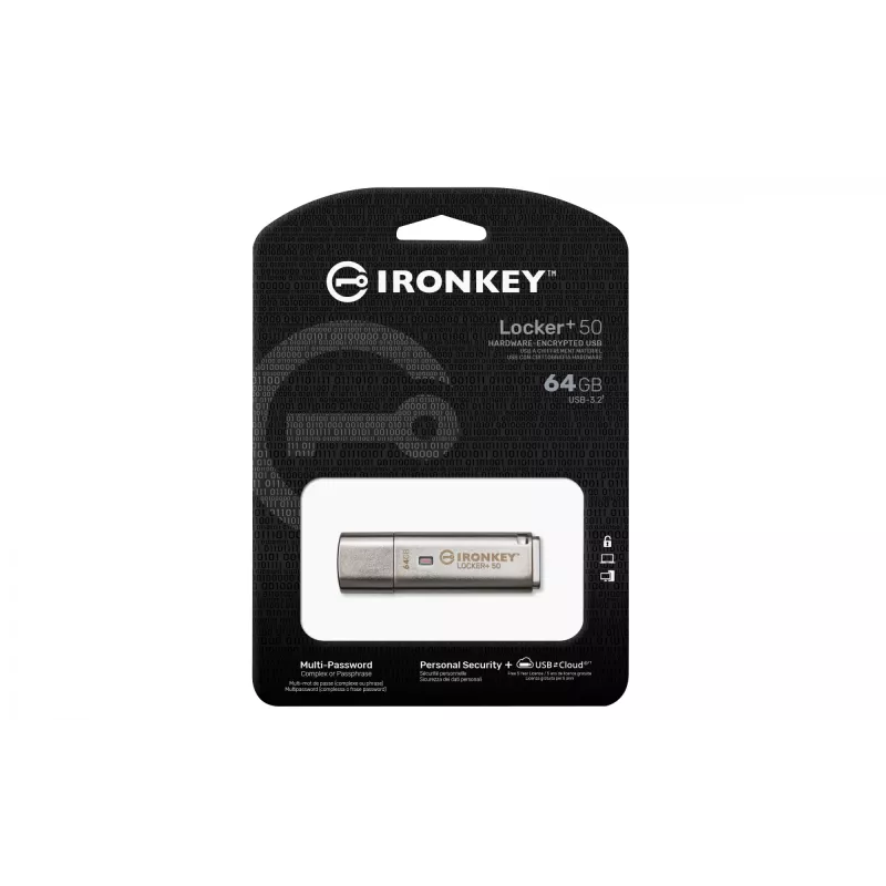 Kingston Technology IronKey 64GB IKLP50 AES USB, su 256 bitų šifravimu
