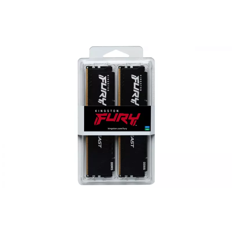 Kingston Technology FURY Beast 64GB 6000MT/s DDR5 CL40 DIMM (4 vienetų rinkinys) Juoda XMP
