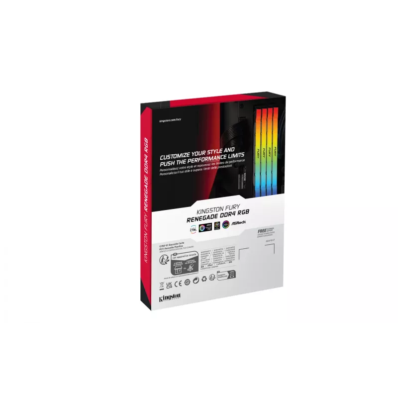 Kingston Technology FURY 32GB 3600MT/s DDR4 CL16 DIMM (2 rinkinys) 1Gx8 Renegade RGB