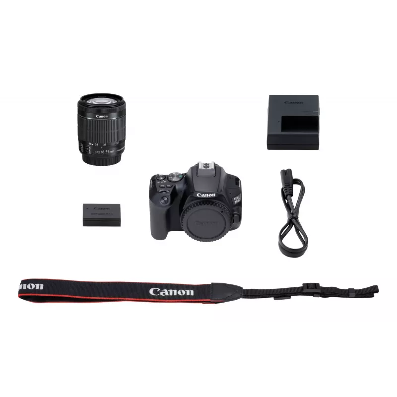 Canon EOS 250D+EF-S 18-55mm SLR fotoaparato rinkinys 24,1 MP CMOS 6000 x 4000 pikselių juodas