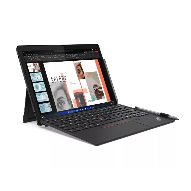 Lenovo ThinkPad X12 Detachable Gen 2, Intel Core Ultra 5 134U, hibridinis (2-in-1), 31,2 cm (12,3 col.) jutiklinis Full HD+, 16 GB LPDDR5x-SDRAM, 512 GB SSD, Wi-Fi 6E (802.11ax), Windows 11 Pro, vokiška, juoda