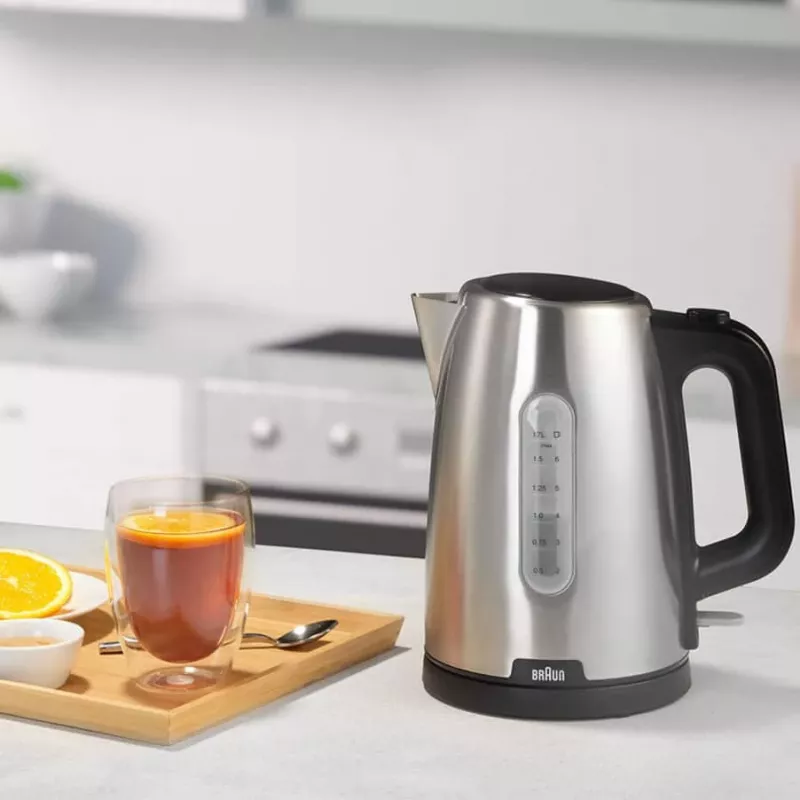 “Braun PurShine WK102AI-WK1500BK” elektrinis virdulys, 1,7 l, 2200 W, juodas/nerūdijantis plienas