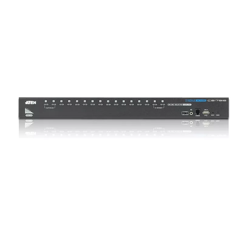 ATEN 16 prievadų USB – HDMI KVM jungiklis su USB išoriniu prievadu, 1920 x 1200 pikselių, WUXGA, 8,66 W, juodas