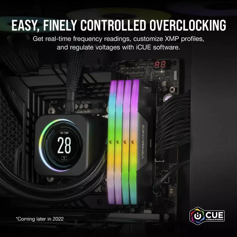 CORSAIR Memory 32GB DDR5 (2x16gb) Dram 7000mt/s CL34 atminties rinkinys Vengeance RGB Juoda