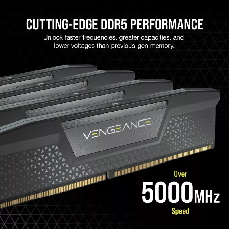 CORSAIR atmintis 32 GB (2x16 GB) DDR5 DRAM 7200 MT/s CL34 atminties rinkinys Vengeance – juoda