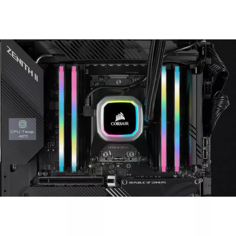 CORSAIR atmintinė 32GB DDR4 3200MHz C16 (2x16gb) Vengeance RGB Pro juoda