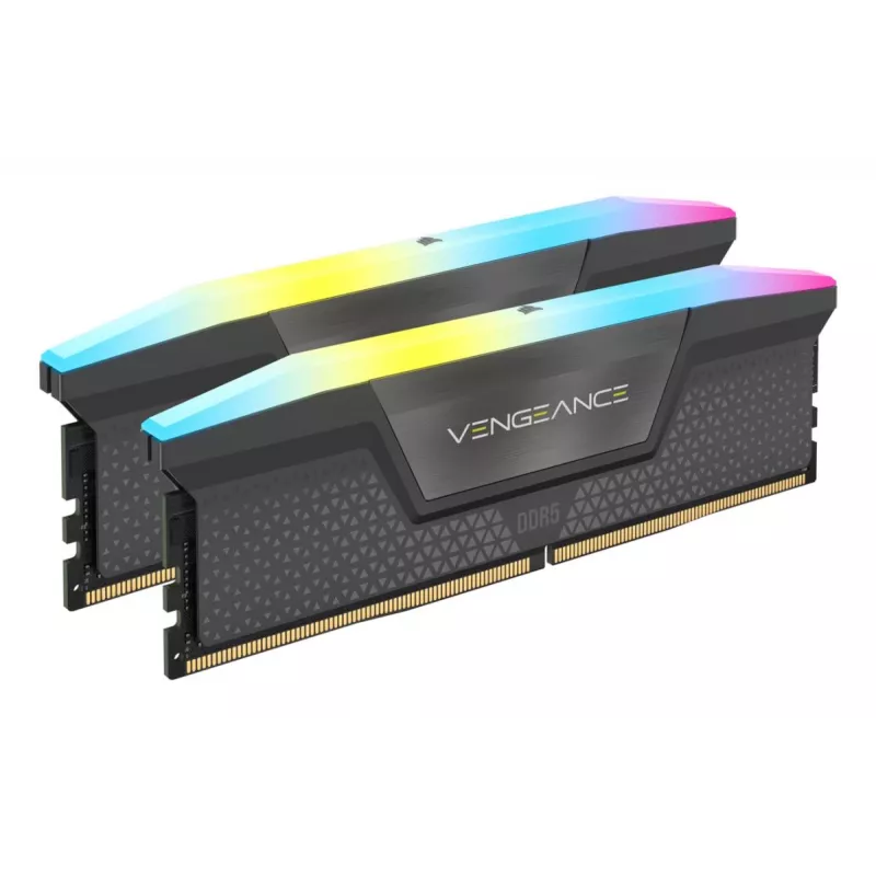 CORSAIR atmintinė 64GB (2x32 GB) DDR5 DRAM 5200MT/s CL40 AMD EXPO ir Intel XMP atminties rinkinys Vengeance RGB