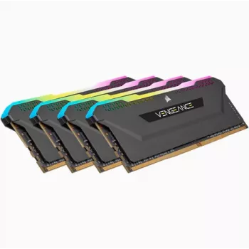 CORSAIR Atmintis 64GB DDR4 (4 x 16GB) DRAM 3200MHz C16 atminties rinkinys Vengeance RGB Pro SL juoda