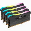 CORSAIR Atmintis 64GB DDR4 (4 x 16GB) DRAM 3200MHz C16 atminties rinkinys Vengeance RGB Pro SL juoda