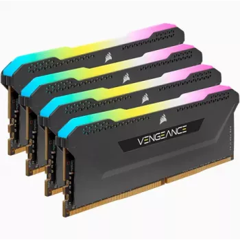 CORSAIR Atmintis 64GB DDR4 (4 x 16GB) DRAM 3200MHz C16 atminties rinkinys Vengeance RGB Pro SL juoda