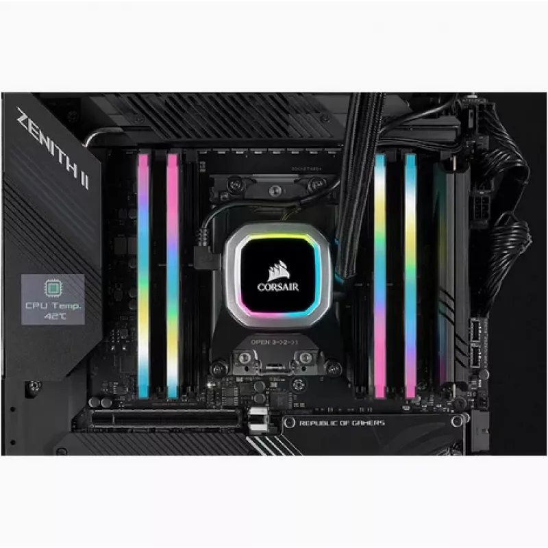 CORSAIR Atmintis 64GB DDR4 (4 x 16GB) DRAM 3200MHz C16 atminties rinkinys Vengeance RGB Pro SL juoda