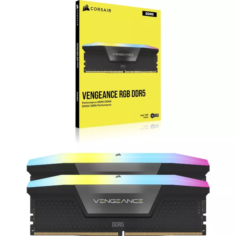 CORSAIR atmintinės rinkinys 48 GB (2x24 GB) DDR5 DRAM 5200 MT/s CL38 Vengeance RGB juoda