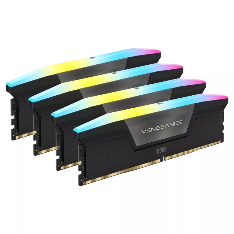 CORSAIR atmintis 192GB DDR5 RGB (4x48GB) DRAM 5200MT/s CL38 Vengeance atminties rinkinys – juodas