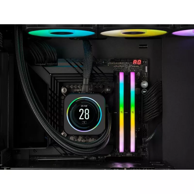 CORSAIR Memory 32GB DDR5 (2x16gb) Dram 6200mt/s CL36 atminties rinkinys Vengeance RGB Juoda