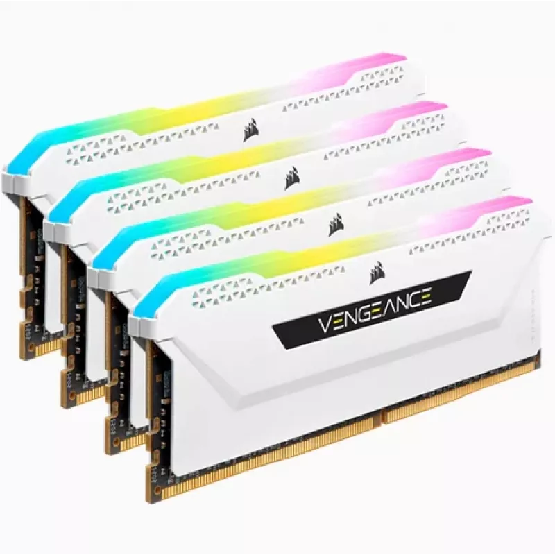 CORSAIR atmintis 64GB DDR4 (4 x 16GB) DRAM 3200MHz C16 atminties rinkinys Vengeance RGB Pro SL White