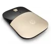 HP Z3700 Gold belaidė pelė, ambidekstrinė, optinė, RF belaidė, 1200 DPI, auksinė