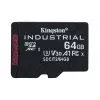 Kingston Technology 64 GB microSDXC Industrial C10 A1 pSLC kortelė + SD adapteris