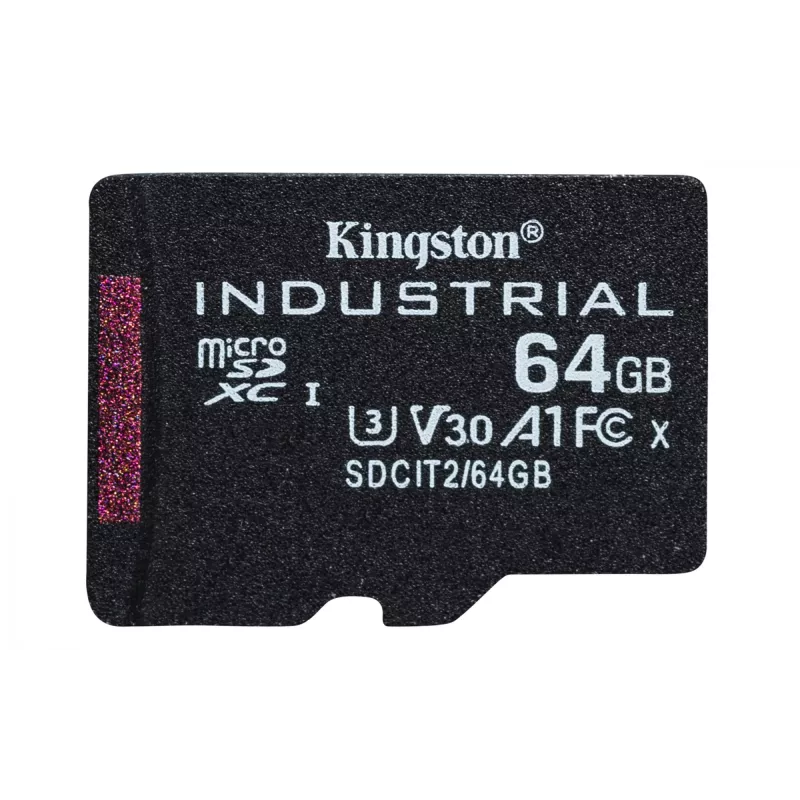 Kingston Technology 64 GB microSDXC Industrial C10 A1 pSLC kortelė + SD adapteris