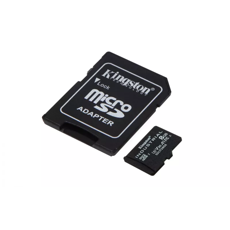 Kingston Technology 8GB microSDHC Industrial C10 A1 pSLC kortelė + SD adapteris