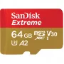 WESTERN DIGITAL Extreme microSDXC 64 GB SD adapteris veiksmo kameroms ir dronams 170 MB/s 80 MB/s A2 C10 V30 UHS-I U3
