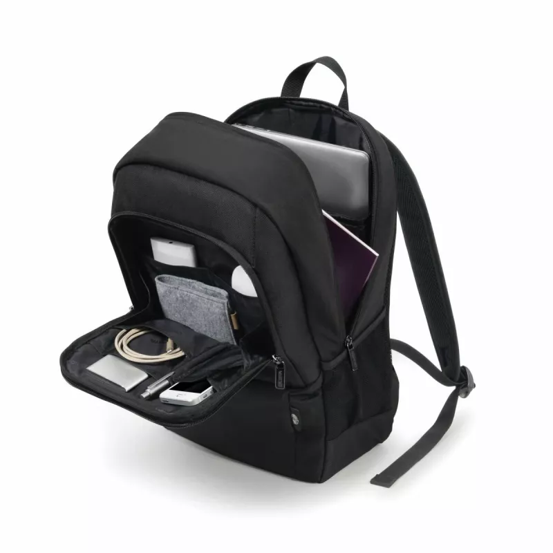 DICOTA Eco Backpack Base - 13-14,1 col. nešiojamojo kompiuterio kuprinė - juoda / 300d RPET poliesteris