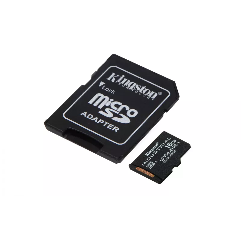 Kingston Technology 16GB microSDHC Industrial C10 A1 pSLC kortelė su SD adapteriu