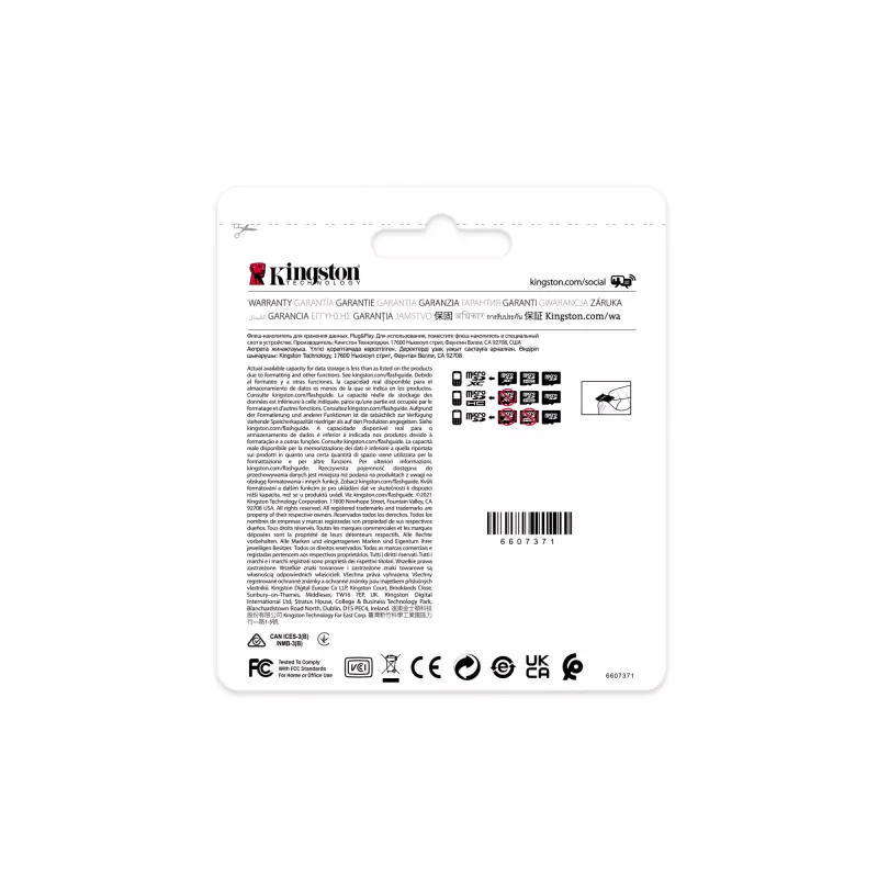 Kingston Technology 16GB microSDHC Industrial C10 A1 pSLC kortelė su SD adapteriu