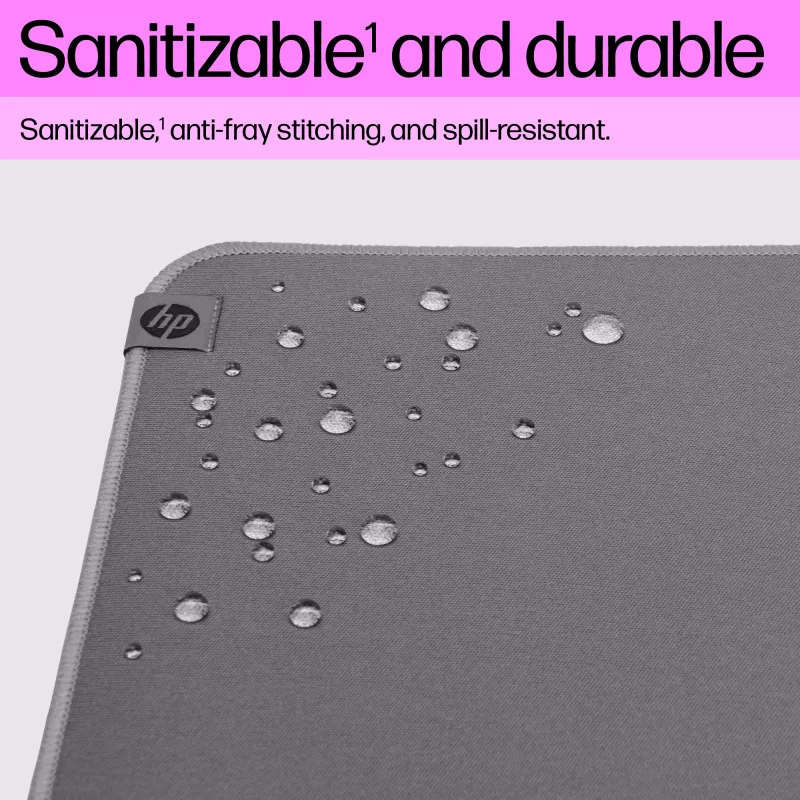 HP 100 Sanitizable pelės kilimėlis, pilkas, vienspalvis, poliesteris, guma