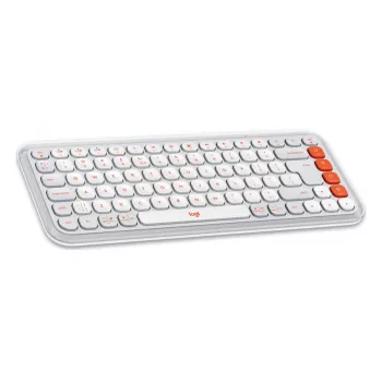Logitech POP Icon Combo klaviatūros ir pelės rinkinys, universalus Bluetooth, QWERTY US International, oranžinė-balta