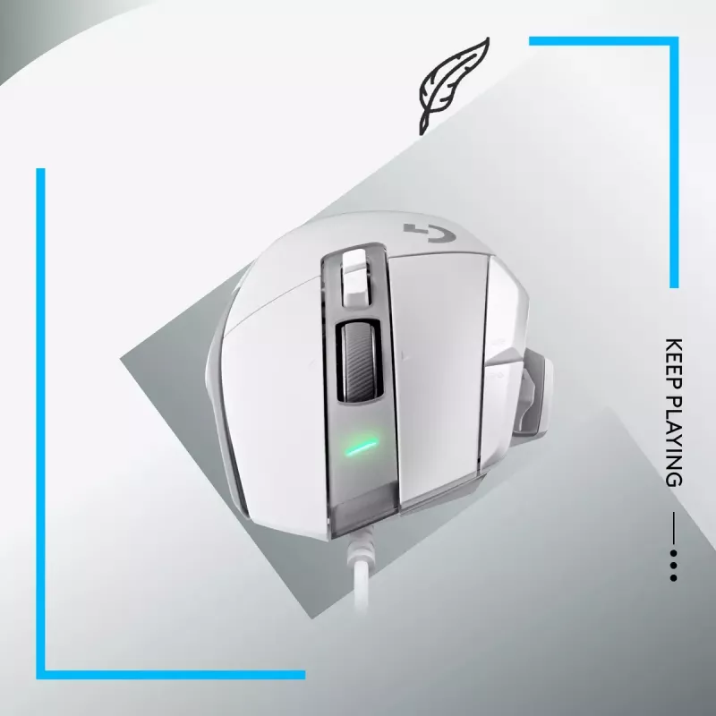 LOGITECH G502 X žaidimų pelė - USB - balta