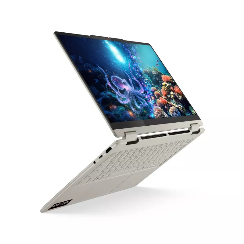 Lenovo Yoga 7 2-in-1 14AKP10 Copilot+ PC AMD Ryzen™ AI 7 350 Hybrid (2-in-1) 35,6 cm (14 col.) Liečiamas 2.8K 16 GB LPDDR5x-SDRAM 1 TB SSD Wi-Fi 7 (802.11be) Windows 11 Home German Pilka