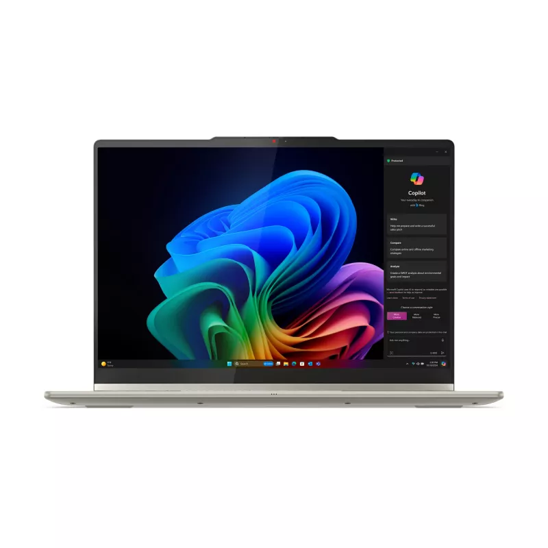 Lenovo Yoga 7 2-in-1 14AKP10 Copilot+ PC AMD Ryzen™ AI 7 350 Hybrid (2-in-1) 35,6 cm (14 col.) Liečiamas 2.8K 16 GB LPDDR5x-SDRAM 1 TB SSD Wi-Fi 7 (802.11be) Windows 11 Home German Pilka