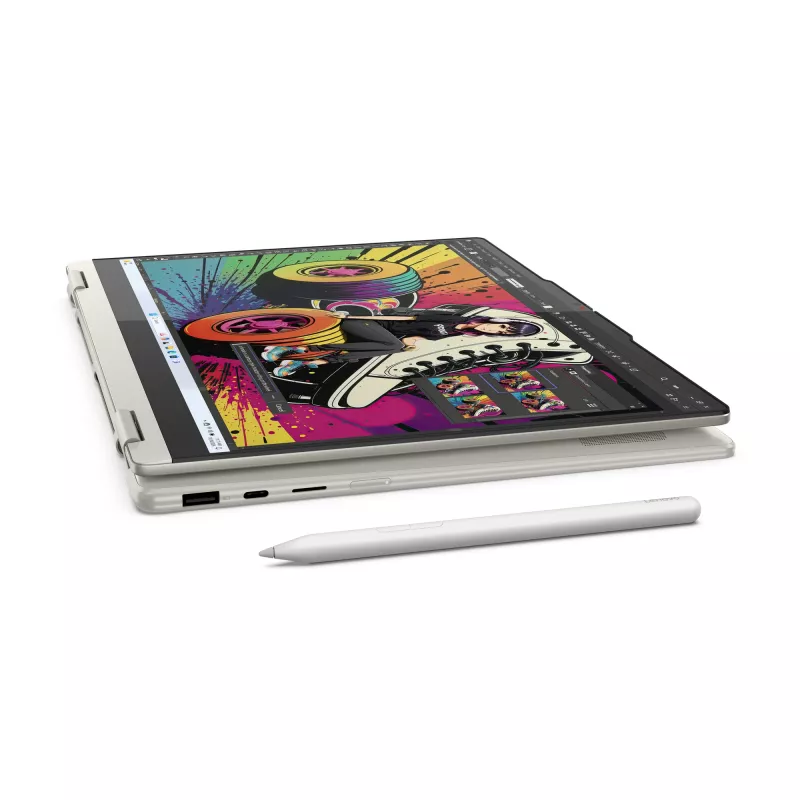 Lenovo Yoga 7 2-in-1 14AKP10 Copilot+ PC AMD Ryzen™ AI 7 350 Hybrid (2-in-1) 35,6 cm (14 col.) Liečiamas 2.8K 16 GB LPDDR5x-SDRAM 1 TB SSD Wi-Fi 7 (802.11be) Windows 11 Home German Pilka