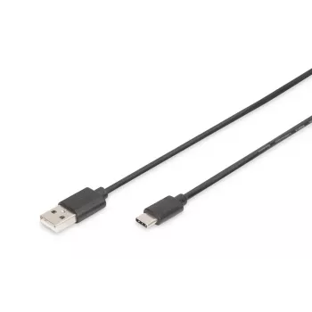 DIGITUS ASSMANN USB Type-C jungiamasis kabelis, C tipo į A M/M, 1 m, 3 A, 480 MB, 2.0 versija, juodas
