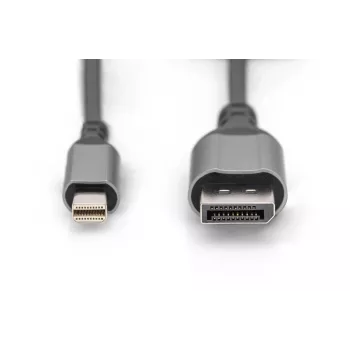 DIGITUS mini DP į DP 8K 60Hz. DP 1.4 Aliuminio korpusas Juodas 2m