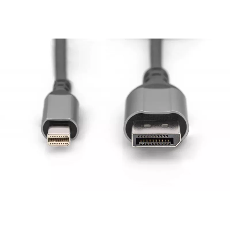 DIGITUS mini DP į DP 8K 60Hz. DP 1.4 Aliuminio korpusas Juodas 2m